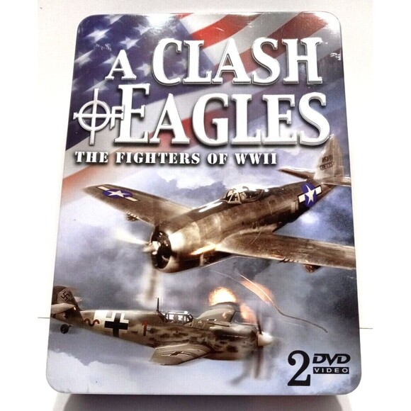 A Clash Of Eagles The Fighters of WWII 2 DVD Set Tin Collectible Box History - Picture 1 of 12
